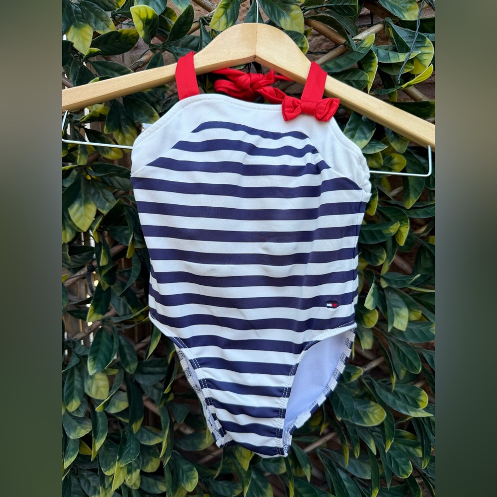 4/$25 • Tommy Hilfiger Striped Halter Bathing Suit‎